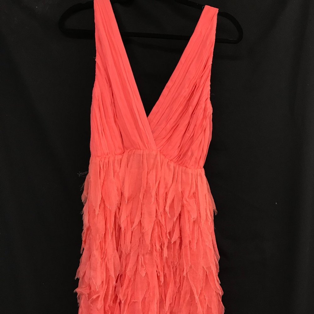Coral Fringe Dress
